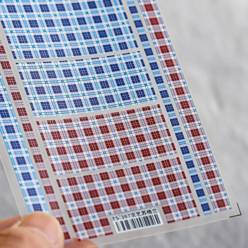 

2021 Square Nail Sticker Lattice Double Color Decals Nails Art Design Lady DIY Decoration Stickers Manicure Tip T1017