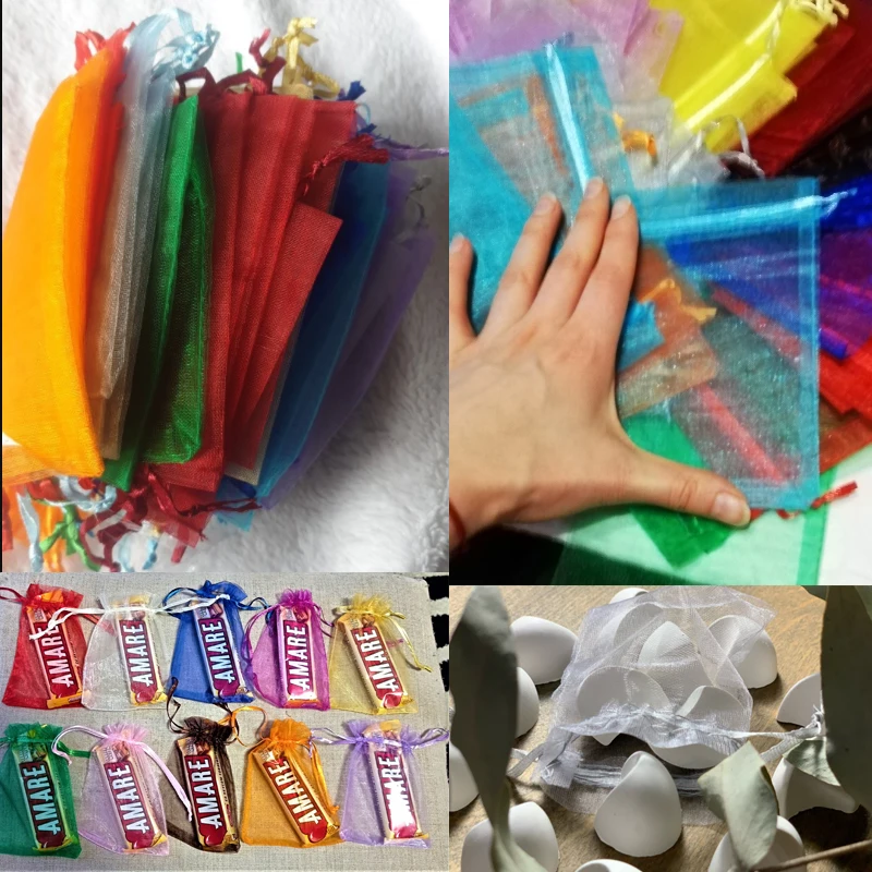 Регулируемая Сумка из органзы 50 шт./лот для упаковки ювелирных изделий |