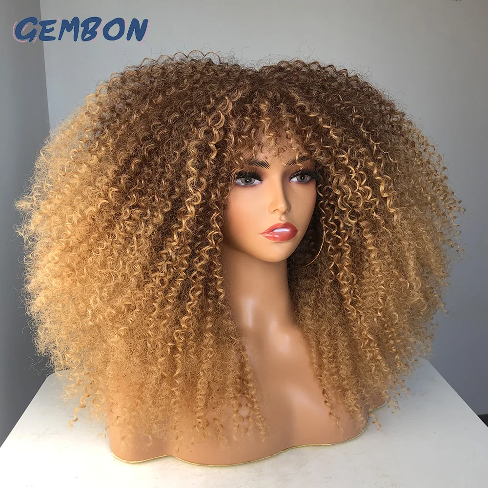 GEMBON волосы коричневые медные Имбирные Короткие вьющиеся синтетические парики