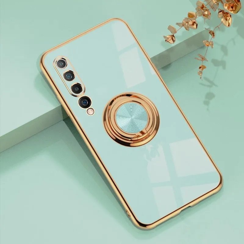 Plating Soft Silicone Case For Xiaomi Mi 10 Lite Redmi K30 Pro Magnetic Ring Stand Cover Cases case for xiaomi