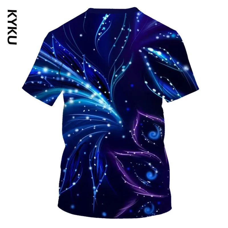 

KYKU 3D Space Galaxy Print T Shirt Men Women 2020 Summer Slim Fit Short Sleeve Tshirt Men Harajuku Streetwear Casual Tee Shirt