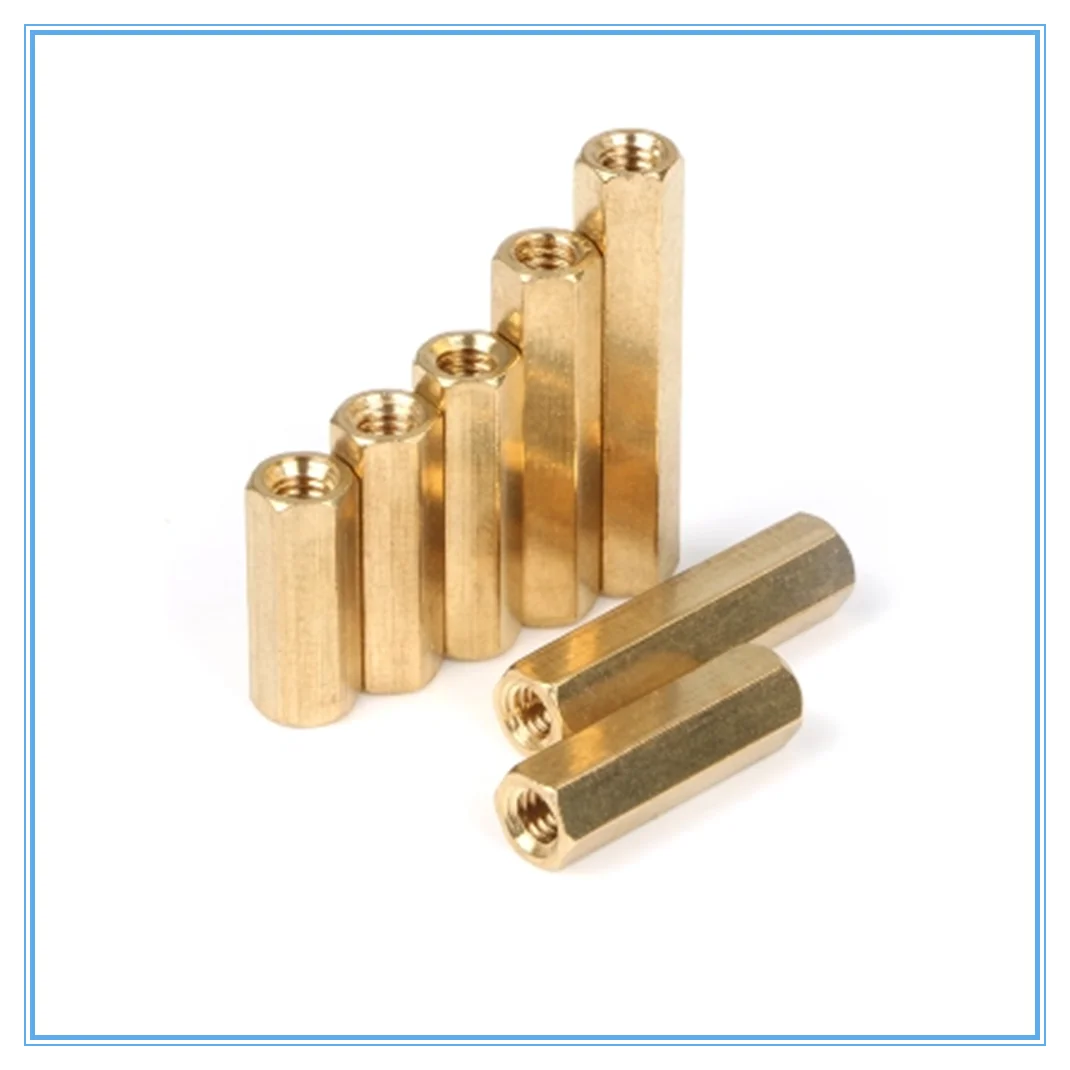 

10 шт. M2x 3 4 5 6 7 8 9 10-25 мм латунные болты с шестигранной шестигранный с внутренней резьбой противостояние разделительные столбики медные гайки