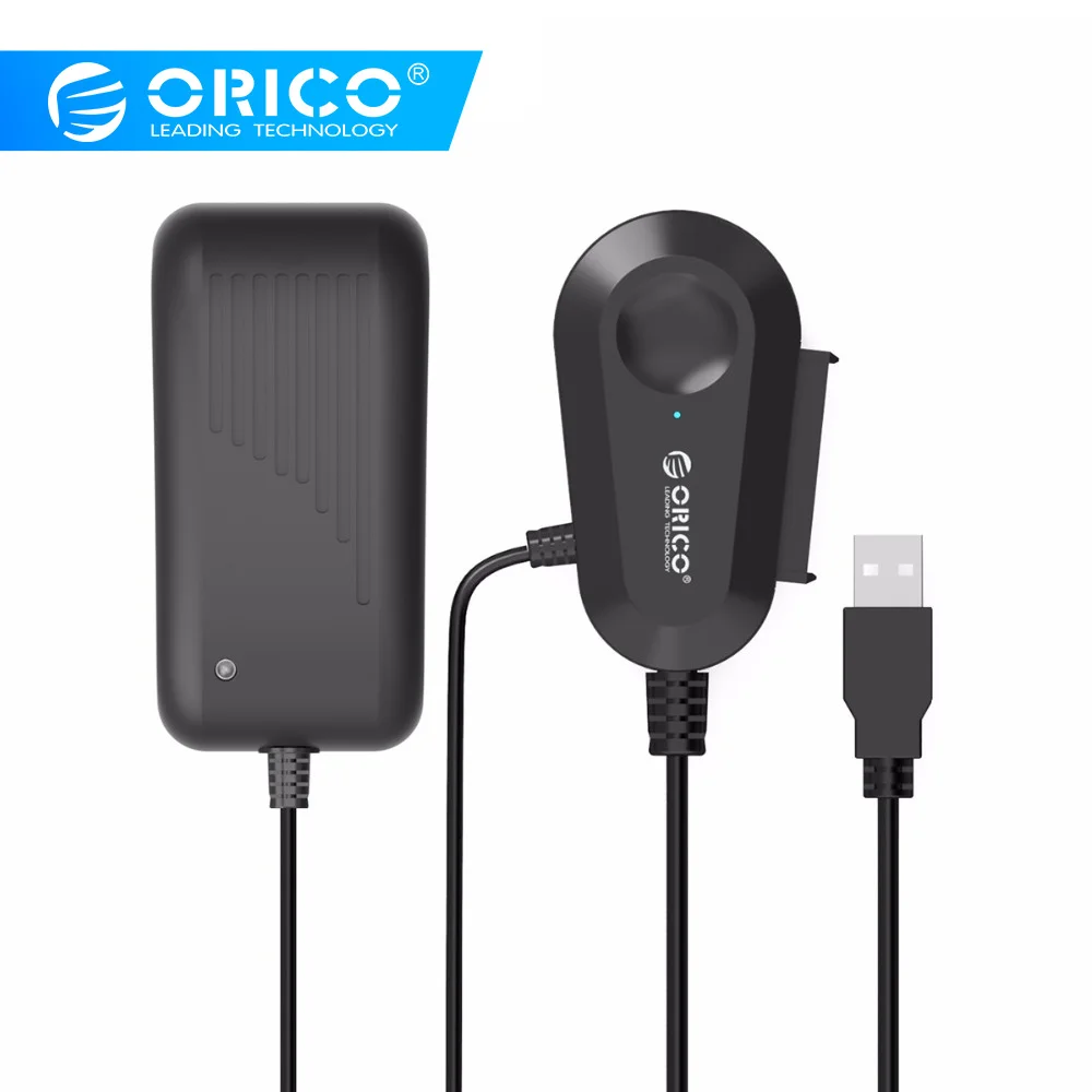 Чехол адаптер ORICO SATA к USB 3 0 с адаптером питания 12 В 2 а для 5 дюймового внешнего SSD HDD