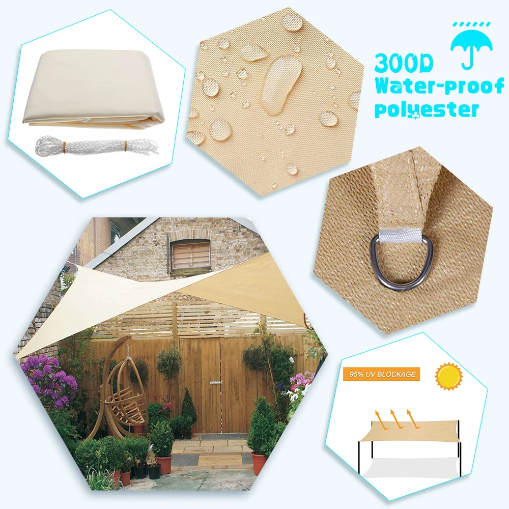 Укрытие от солнца водонепроницаемый полиэфирный наружный прямоугольный