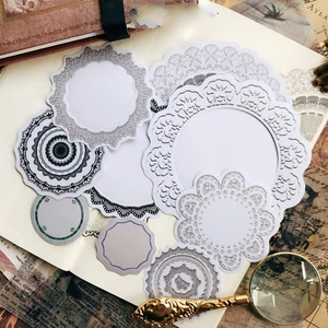 10 шт.компл. винтажные кружевные круглые Vellum бумажная наклейка для творчества Craft альбом для скрапбукинга нежелательный Журнал Планировщик декоративные наклейки