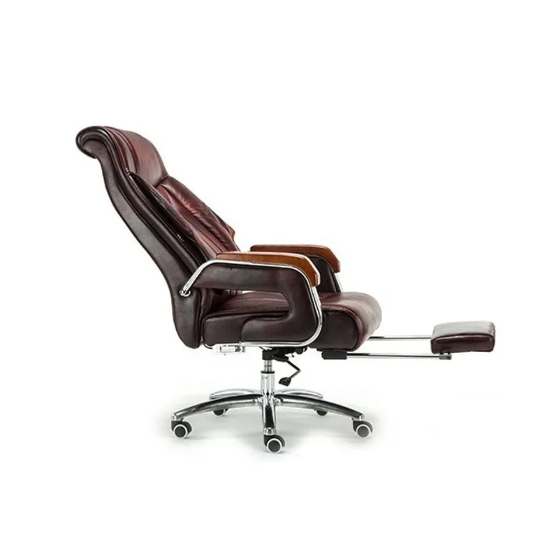 Кресло игровое Silla Gamer Boss Poltrona из 8770 натуральной кожи с подставкой для ног