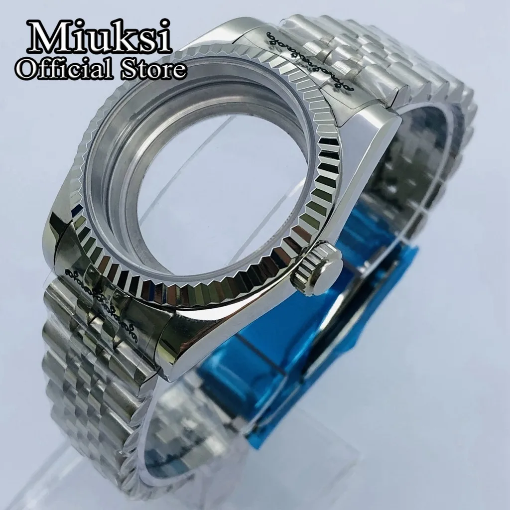 Miuksi 36 мм/40 мм сапфировое стекло чехол юбилейный браслет подходит для NH35 NH36 ETA2824 2836