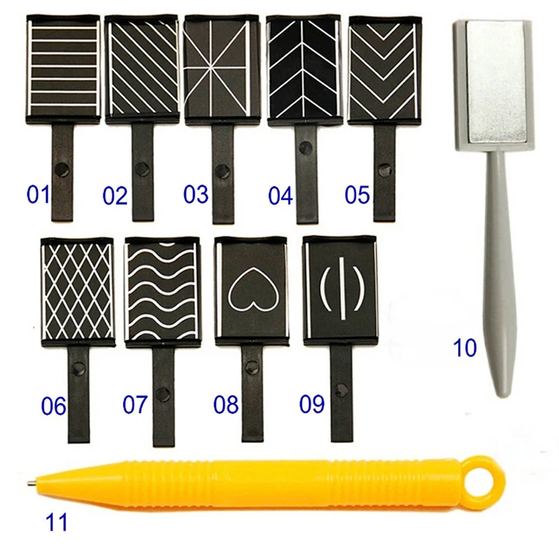 11 шт./компл. 3D Магнитная палочка для украшения ногтей эффект УФ-гель Рисование