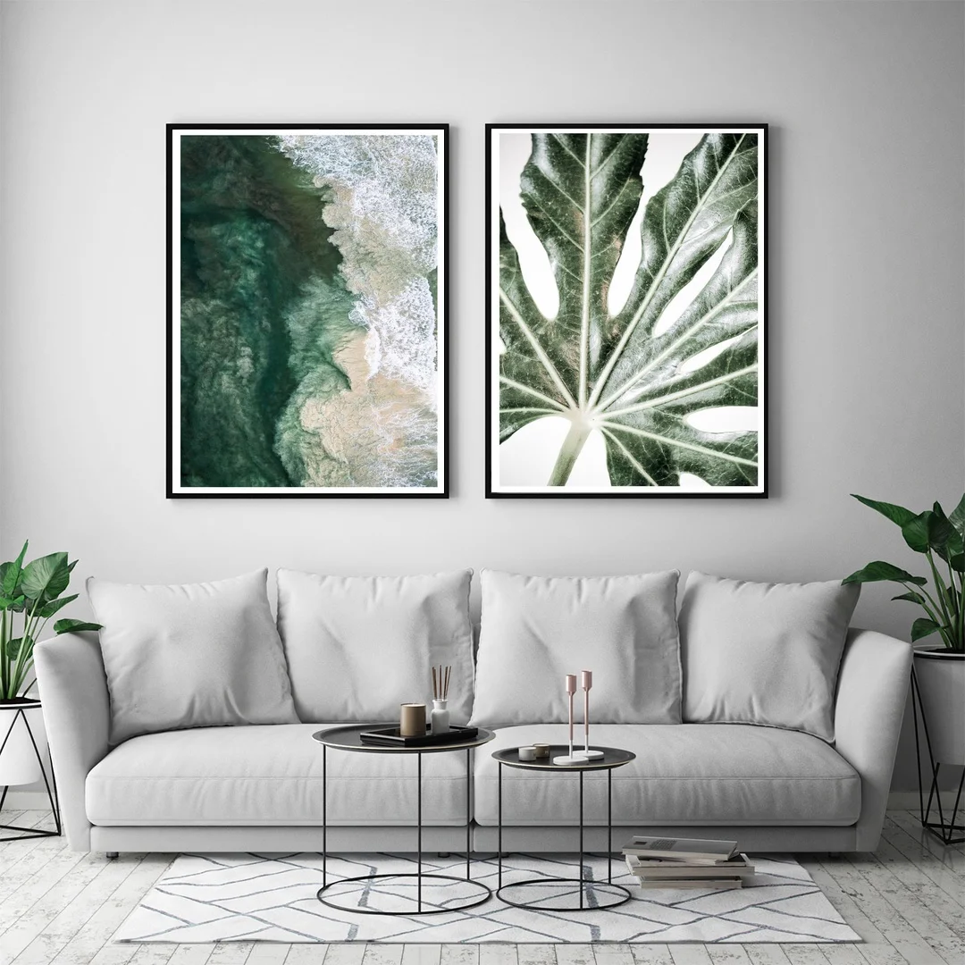 Скандинавский пляж океан светильник художественный постер рисунок на холсте