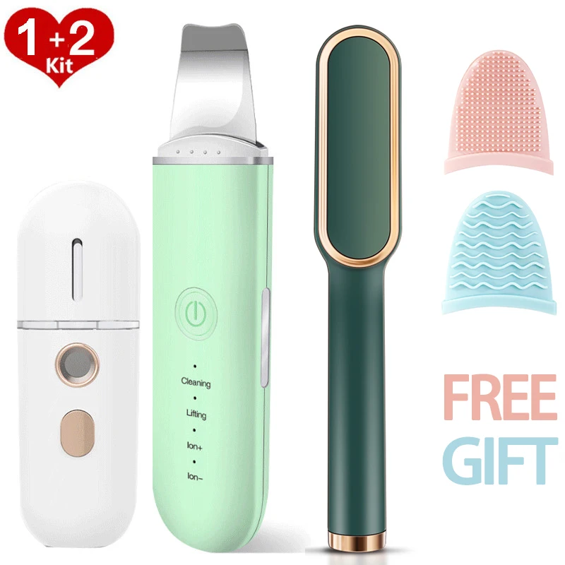 

Face Massager Ultrasonic Skin Scrubber Face Cleaner Ultrasonic Cleaner Hair Straightener Electric Straightening Beard Brush