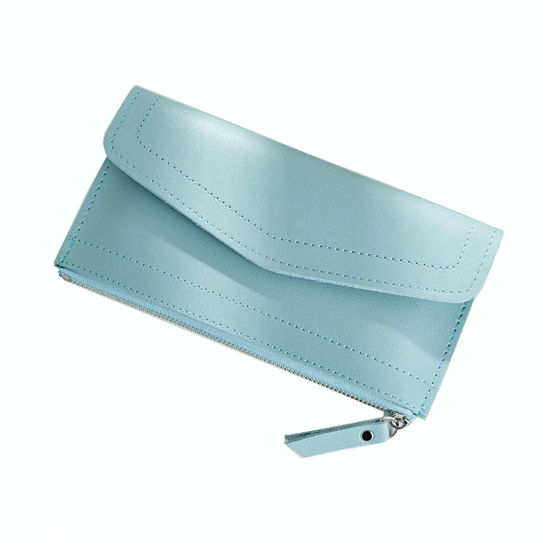 

High Quality Thin Simple Women Wallets Business Credit Card Holders Clutch Bag Zipper Hasp Purses Standard Long Ladies Wallet
