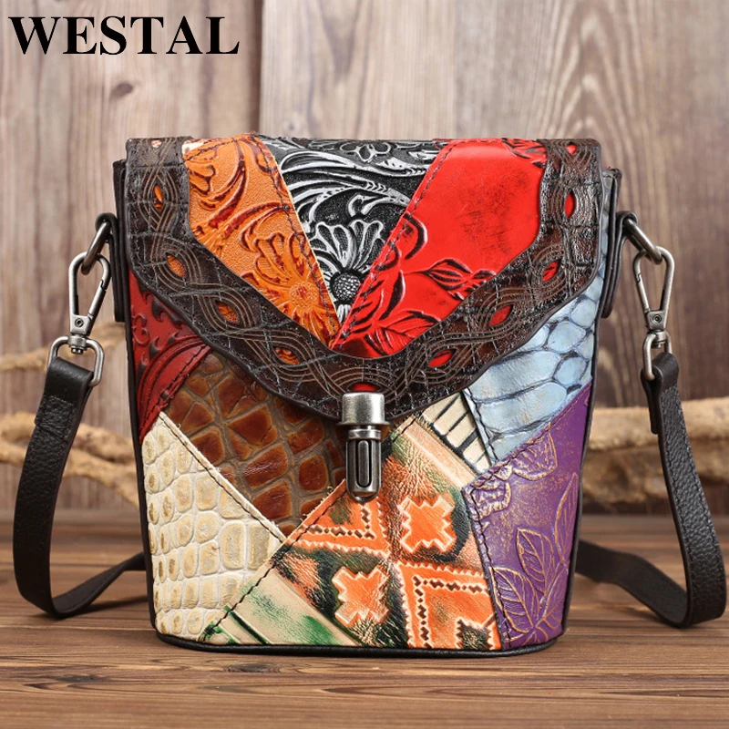WESTAL Маленькая женская сумка сумки через плечо из натуральной кожи для женщин