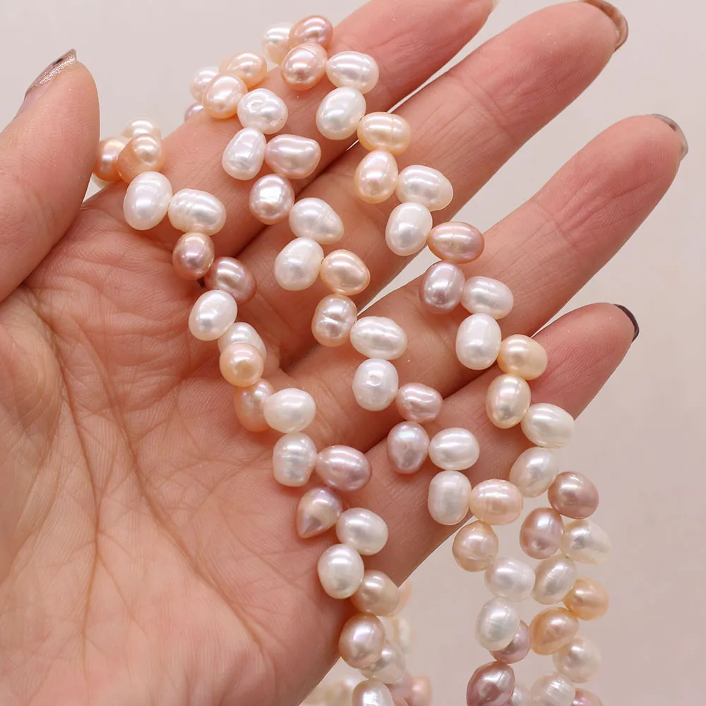 

2021Hot Natural Freshwater Pearl Wheat Ear White Beads 6-7mm For Jewelry Making DIY Necklace Bracelet Accessories Charm Gift36CM