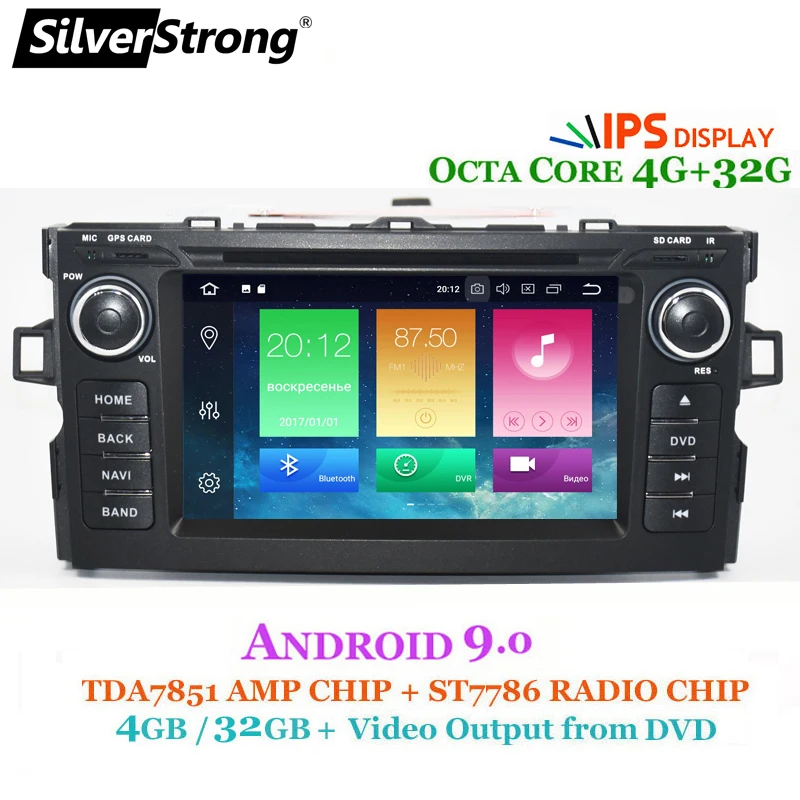4G DSP ips Android 9,0 Автомобильный gps радио для Toyota corolla 2007-2011 DVD навигационный экран стерео Мультимедиа