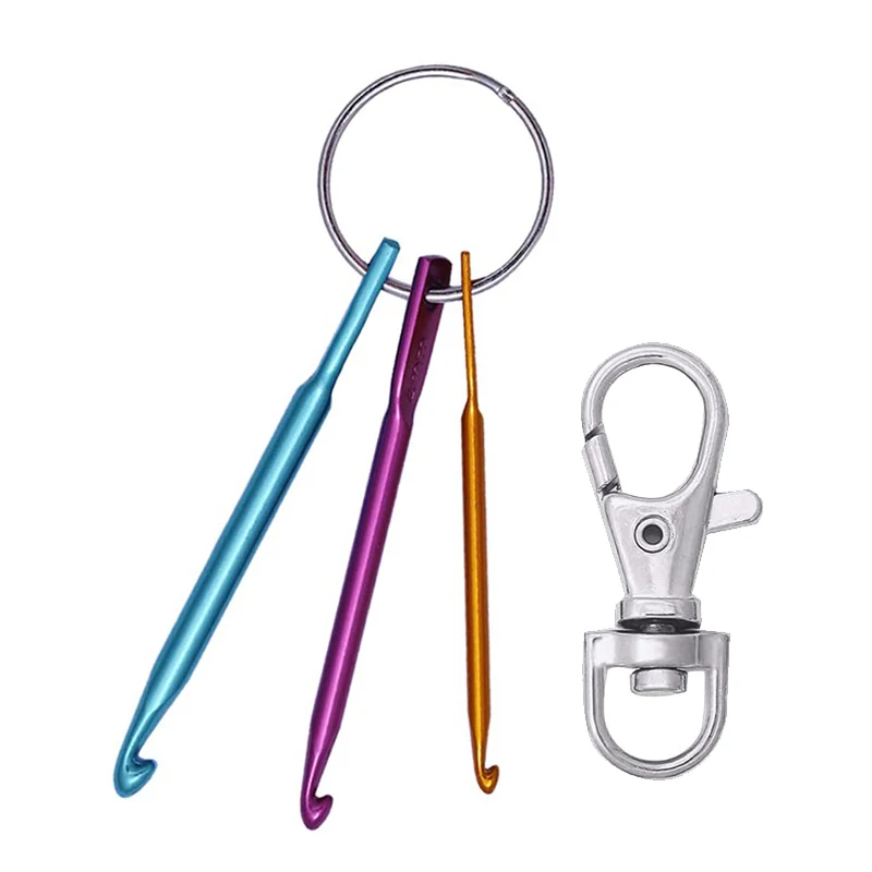 

LMDZ Crochet Hooks with Keychain and Swivel Hooks Aluminum Knitting Needles Tool Suitable for Yarn Knitting and Sewing Perfect