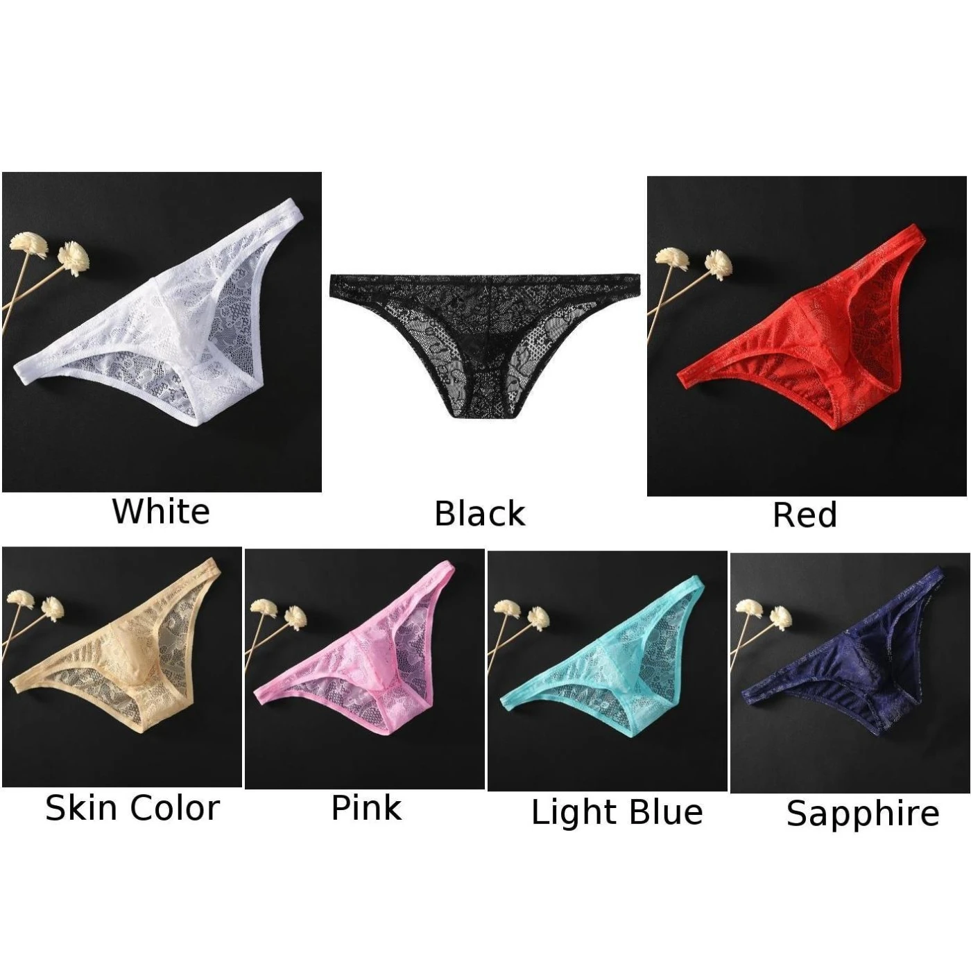 

Men briefs Sexy Low Waist underwear Translucent Bikini Ice Silk Breathable Stretch Briefs male underpants