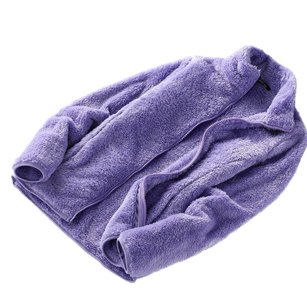 Куртка Snailify женская флисовая на молнии с высоким воротом двусторонняя для