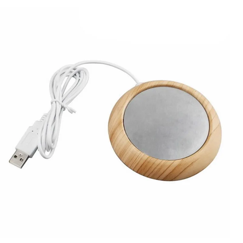 style A Hoomall 1 шт., USB подогреватель чашек из древесины, портативный коврик для кружек для напитков, электрический подогреватель кружек - Цвет: style A