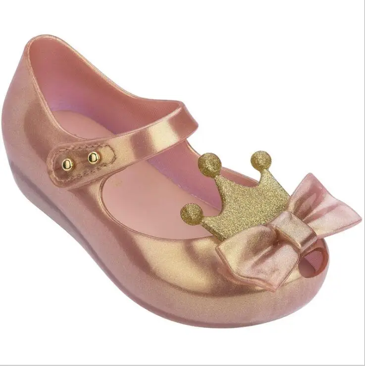 Melissa/; обувь для девочек с ультраяркой короной; оригинальные прозрачные сандалии для девочек; детские сандалии; детская пляжная обувь; нескользящая обувь для малышей