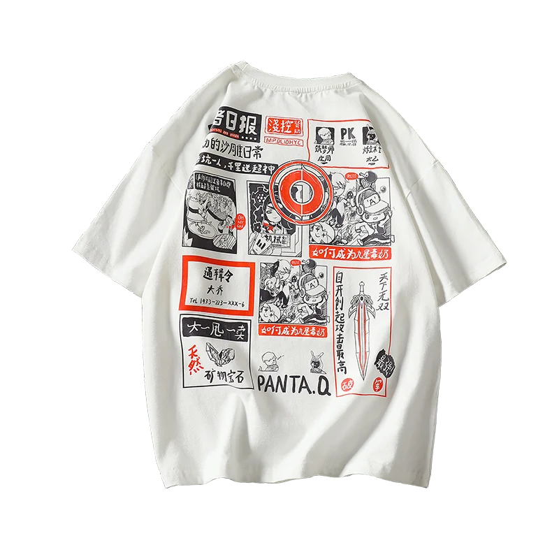 

LIFENWENNA Summer Men's T Shirt Fashion Personality Graffiti Print O Neck Short Sleeve T Shirt Mens Casual Hip Hop Oversized Top