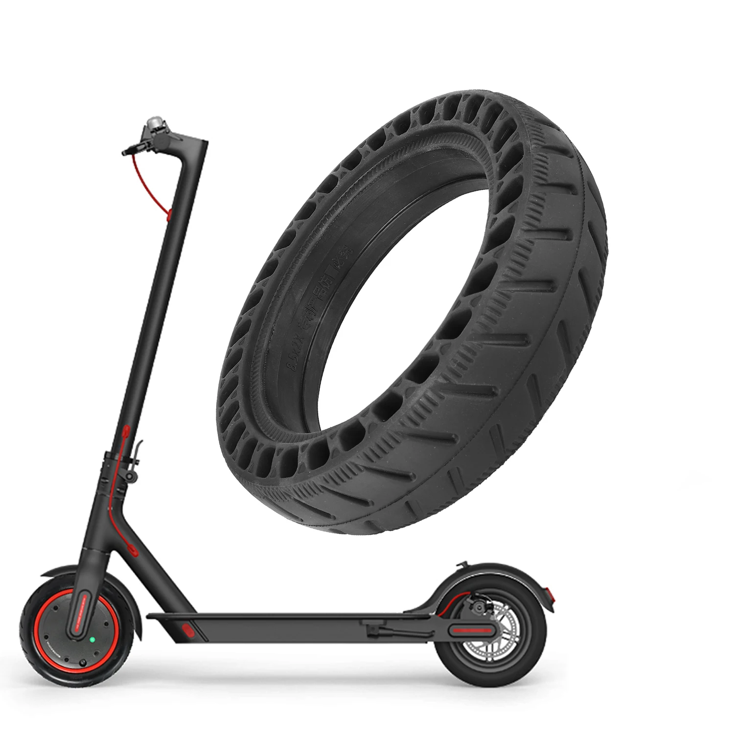 

8.5 Inch Rubber Porous Honeycomb Solid Tire for Xiaomi M365 Pro Electric Scooter Modified Wear-Resistant Large Square Hole Tyre