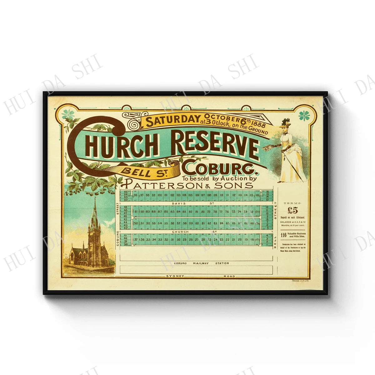 

Coburg Melbourne Vintage Real Estate Advert Art Print Poster or Canvas Artwork