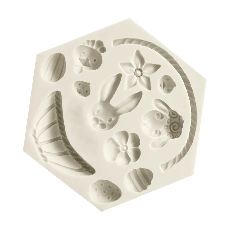 

Silicone DIY Fondant Making Molds Rabbit Easter Egg Shape Chocolate Moulds Baking Supplies HK3
