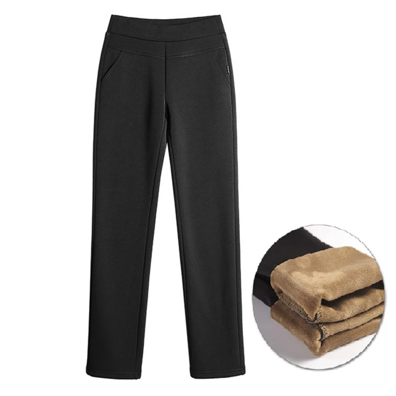 Женские теплые брюки-карандаш Прямые классические расклешенные брюки с высокой