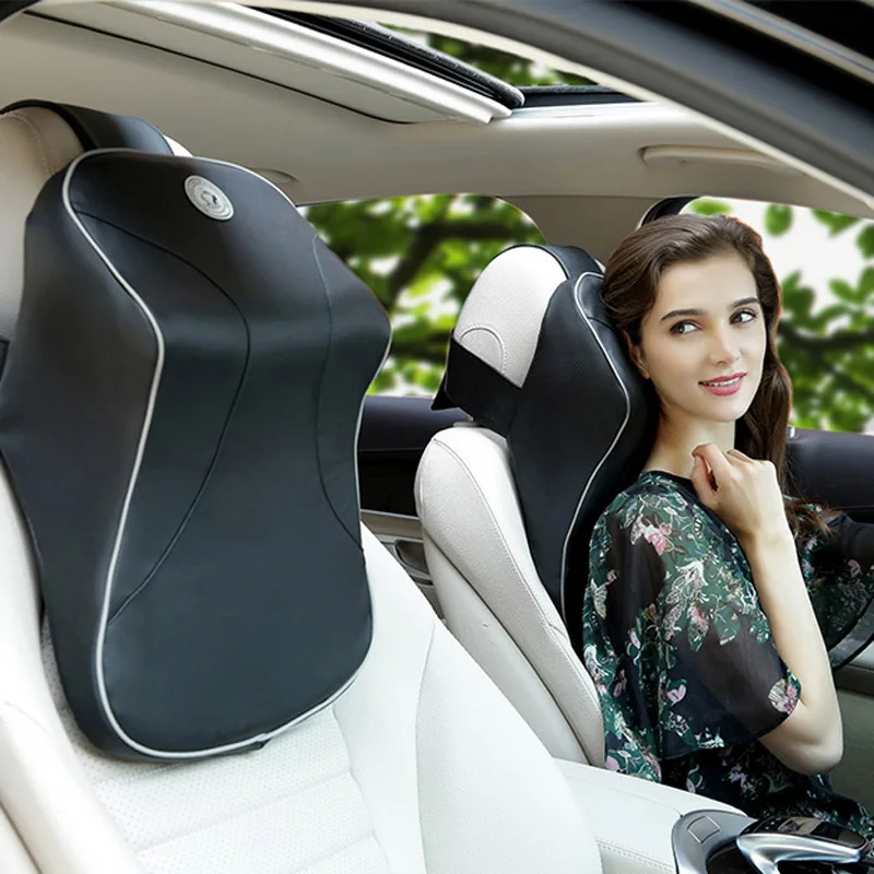 Автомобильная подушка для шеи кожаная 3D головка из вспененного материала отдыха