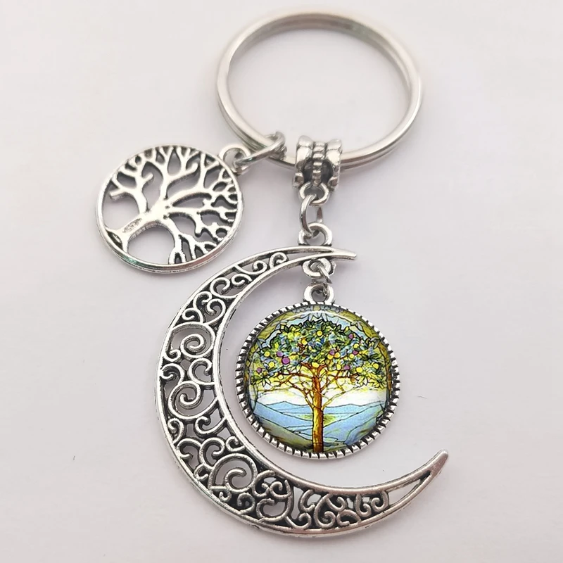 Брелок Древо жизни для ключей сделай сам стеклянная подвеска с изображением фото