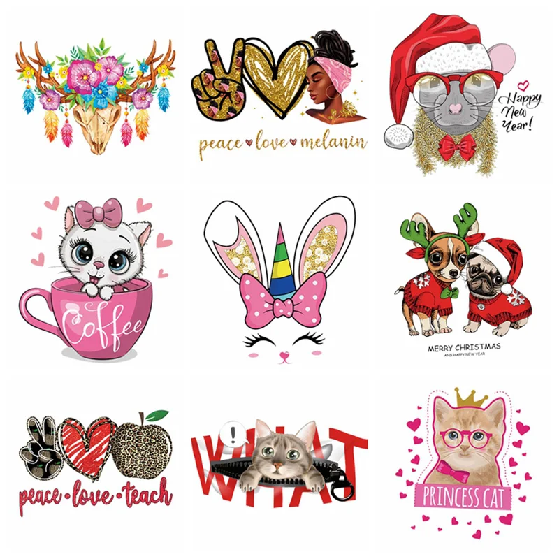 Нашивки с животными кошками на одежде термотрансферные нашивки для одежды