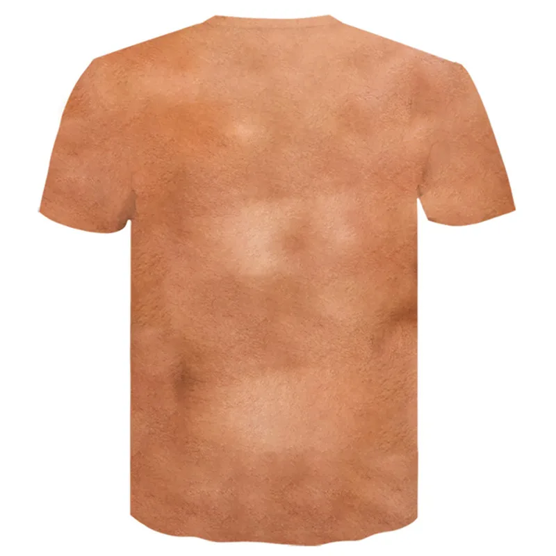 

New products in 2021! Harajuku T-shirt 3D Interesting Pattern Naked T-shirt Skin Chest Muscle Men's Weird Men's Shirt T-shirt