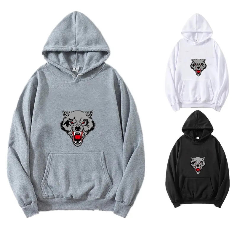 

Men's Loose Hoodie Cat printed Long Sleeve Black Oversized Men's Pullover Sweatshirt