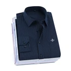 Dudalinas Camisa Social Masculino, полосатые платья Homen, облегающие, Camisas повседневные, длинные, мужские рубашки
