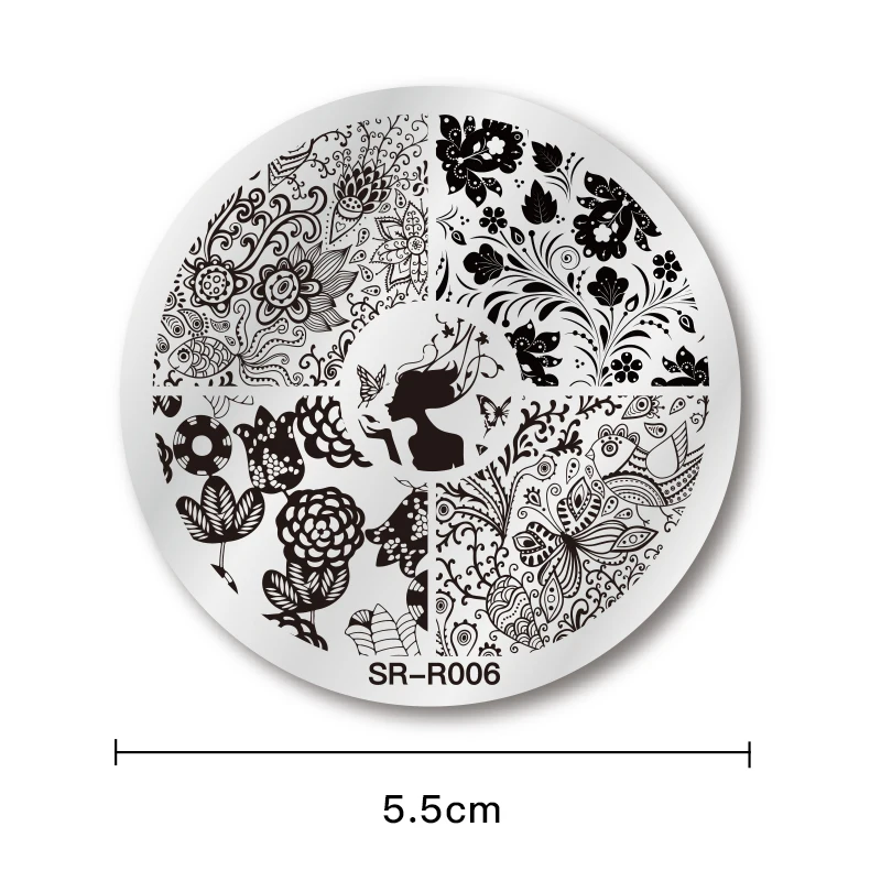 Таблички для стемпинга ногтей с изображением цветов животных красивых