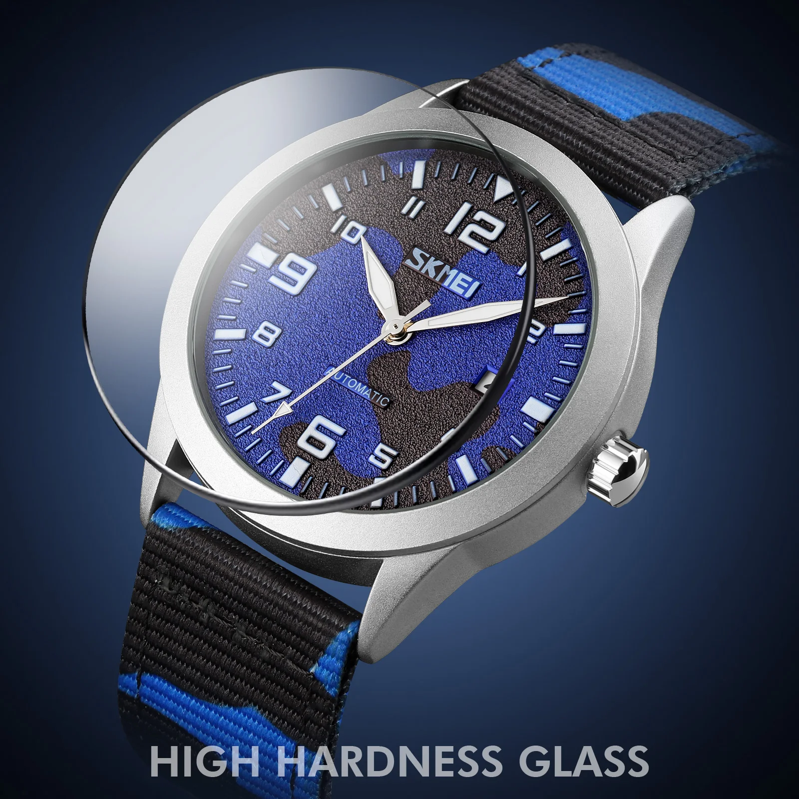 

Luxury Men Automatic Watch Original Brand SKMEI Watches Business Style Simple Design Wristwatch Date Display Nylon Strap Clock