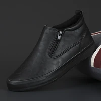 2022 new mens leather shoes men shoes korean black mid top shoes men wear resisting loafers designer fashion sneakers