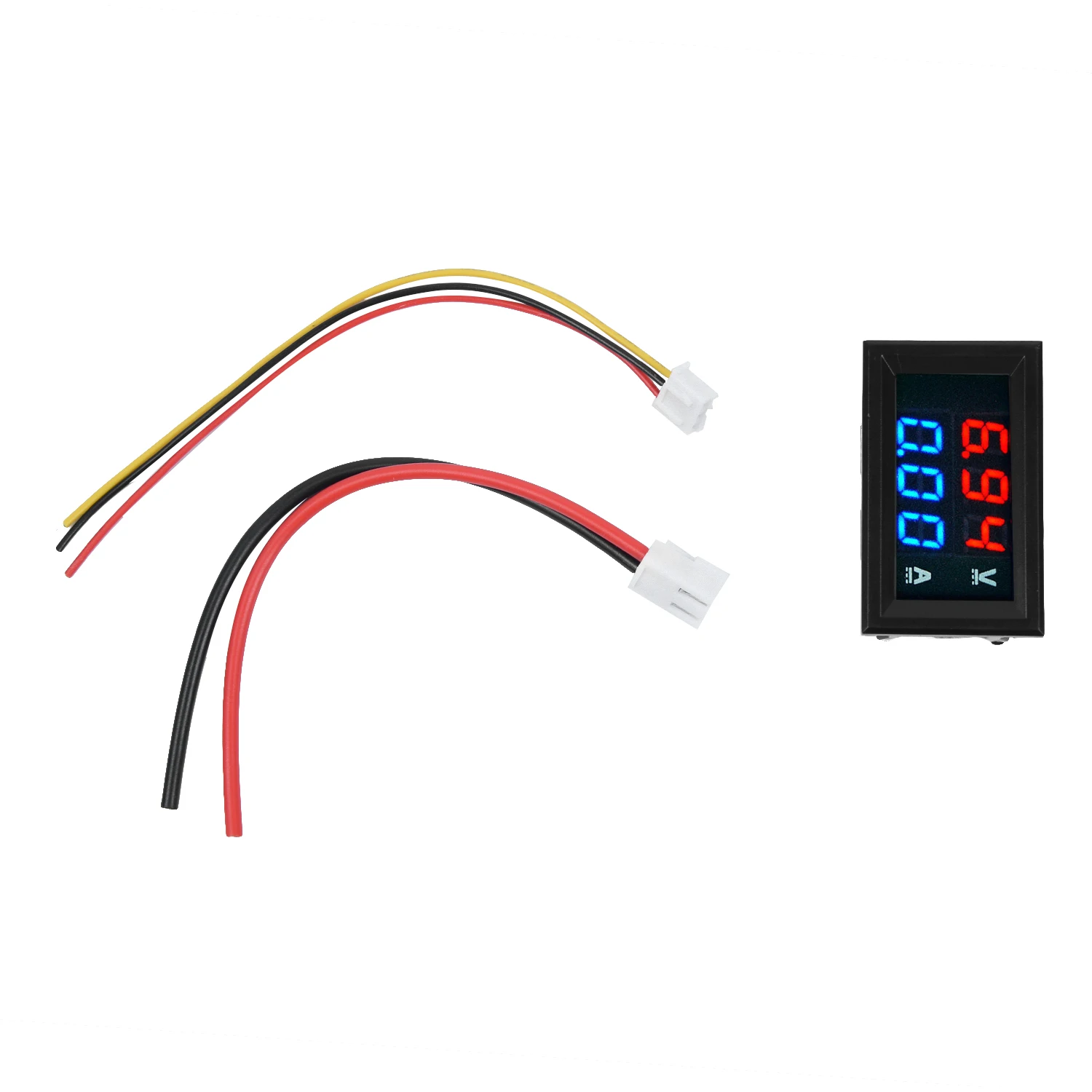 New 10A Meter Amp Blue+Red Led Digital Volt Gauge 100v Test And Cable Kit Set