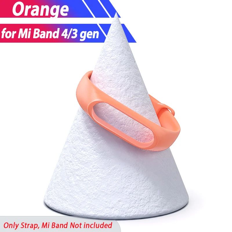 Orange Ремешок на запястье для Xiaomi mi Band 4 браслет mi Band 4 3 ремешок умные аксессуары браслет Correa Pulseira My Band4 цветной - Цвет: Orange