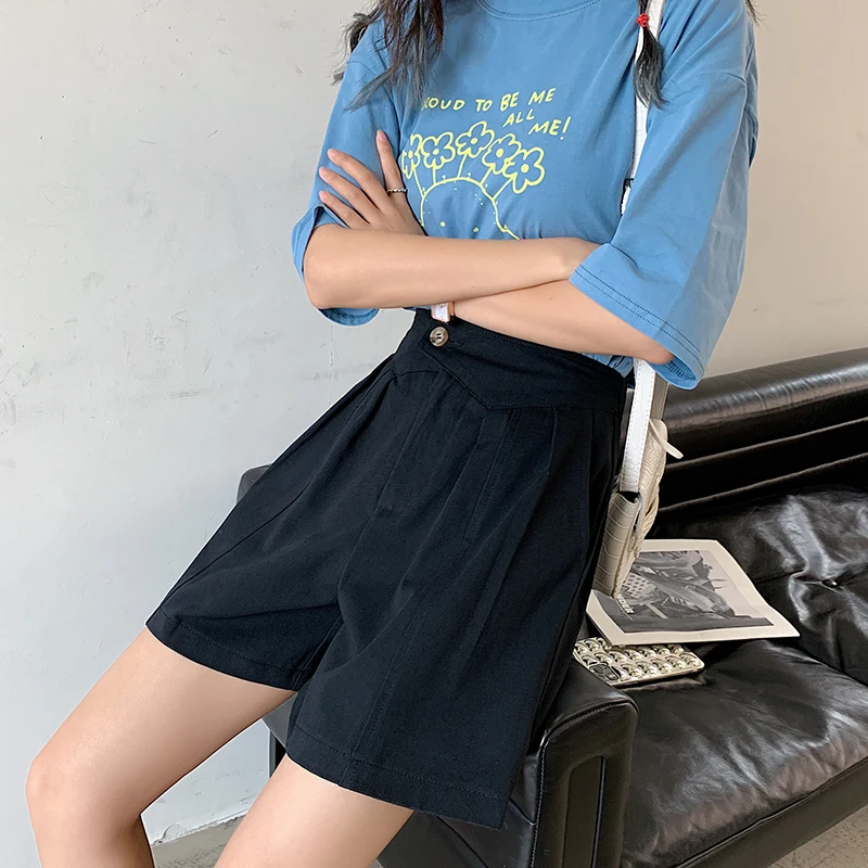 

Korean Style Women Summer Casual Wide Leg Shorts Loose High Waist Five-point Trouser Straight Shorts Size 4xl Shorts