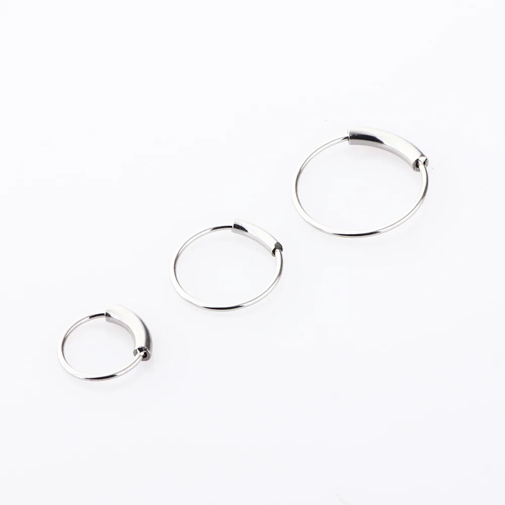 1pc 22g 6/8/10mm Steel Hinged Clicker circle ring Piercing Nose Ring Hoop Lip Ear Body Jewelry Clip Gift | Украшения и аксессуары