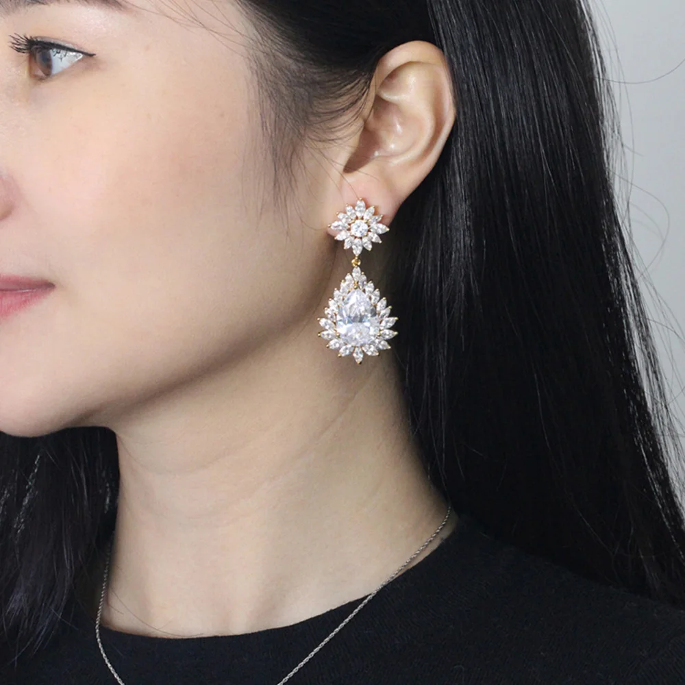 PeraLuxury ювелирные изделия золотого цвета цветок шарм кубический цирконий