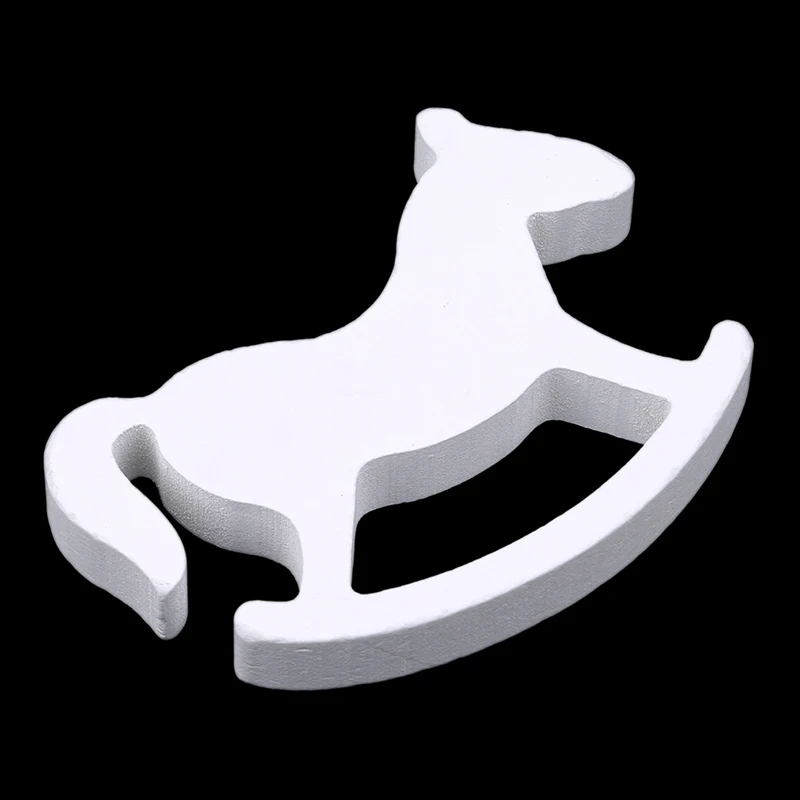 

White Wooden Rocking Horse Balancing children's Toys children's Room Decoration Crafts Wooden hand-carved Gifts