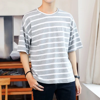 

Men's short sleeve t-shirt summer trend handsome casual half sleeve 6186