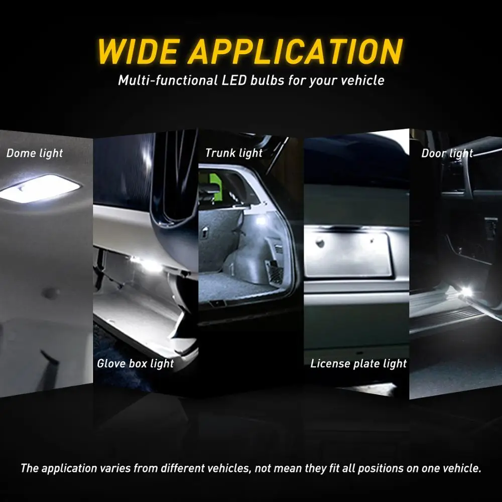 

2PCS C5W Led Canbus C10W Festoon Light Interior Light 31mm 36mm 41mm Car LED 3030 SMD Doom Lamp Reading Light 12V Error Free