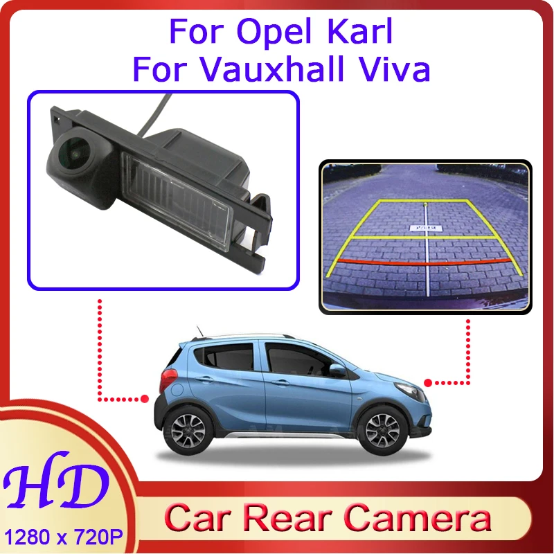 

Автомобильная камера заднего вида «рыбий глаз» для Opel Карла для Vauxhall Viva 2014 ~ 2018 ночное видение HD камера заднего вида 720P Автомобильная камера ...