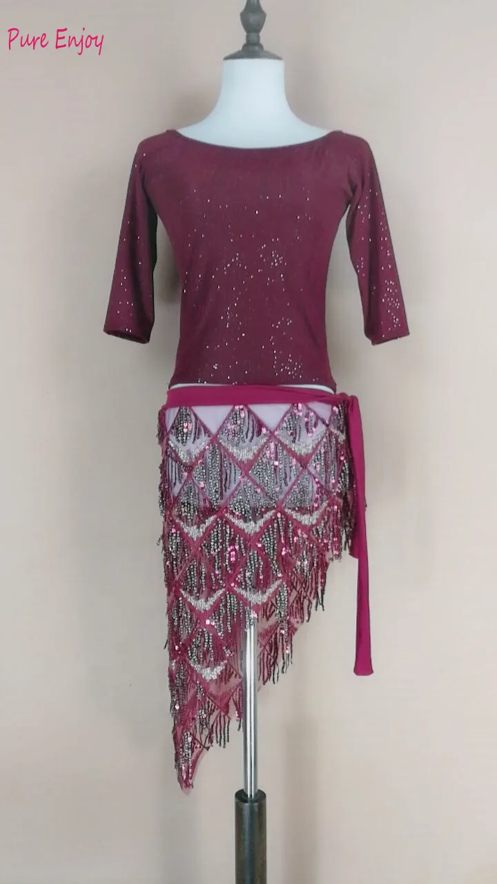 

Belly Dance Practice Clothes New 2019 Spring Summer Mesh Training Top Skirt Set Indian Oriental Dancing Performance Costume