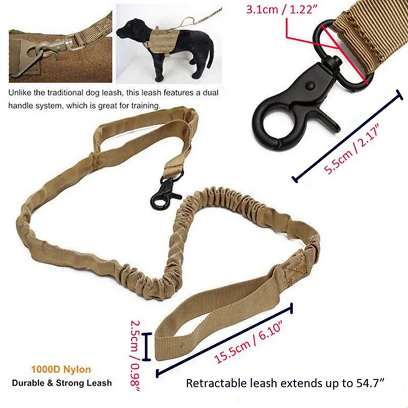 

Dog Harness Walking Adjustable Nylon Tactical Dog Vest Leash Harness for Small Larges Dogs Pet Training Supplies German Shepherd