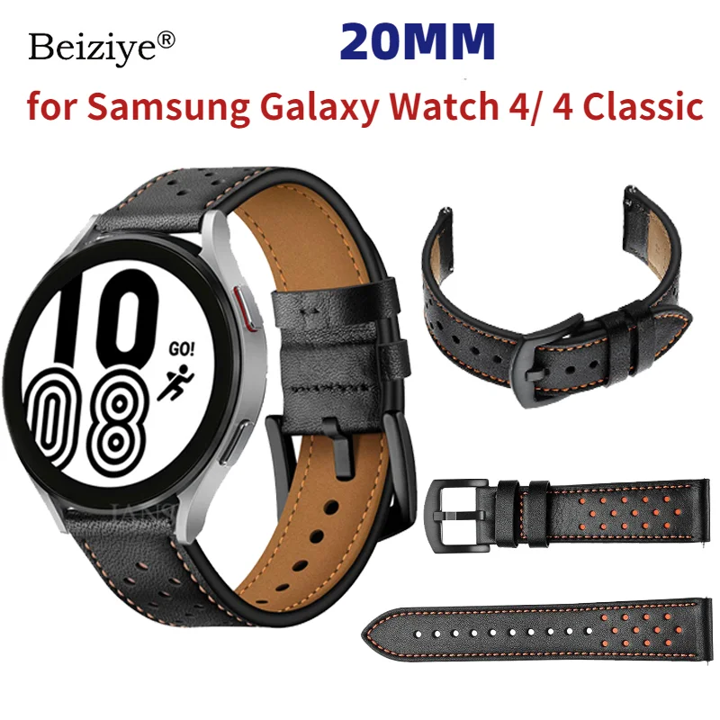 

Кожаный ремешок для Samsung Galaxy Watch 4 40 мм 44 мм Смарт-часы Correa ремешок для Galaxy watch 4 классический 42 мм 46 мм браслет