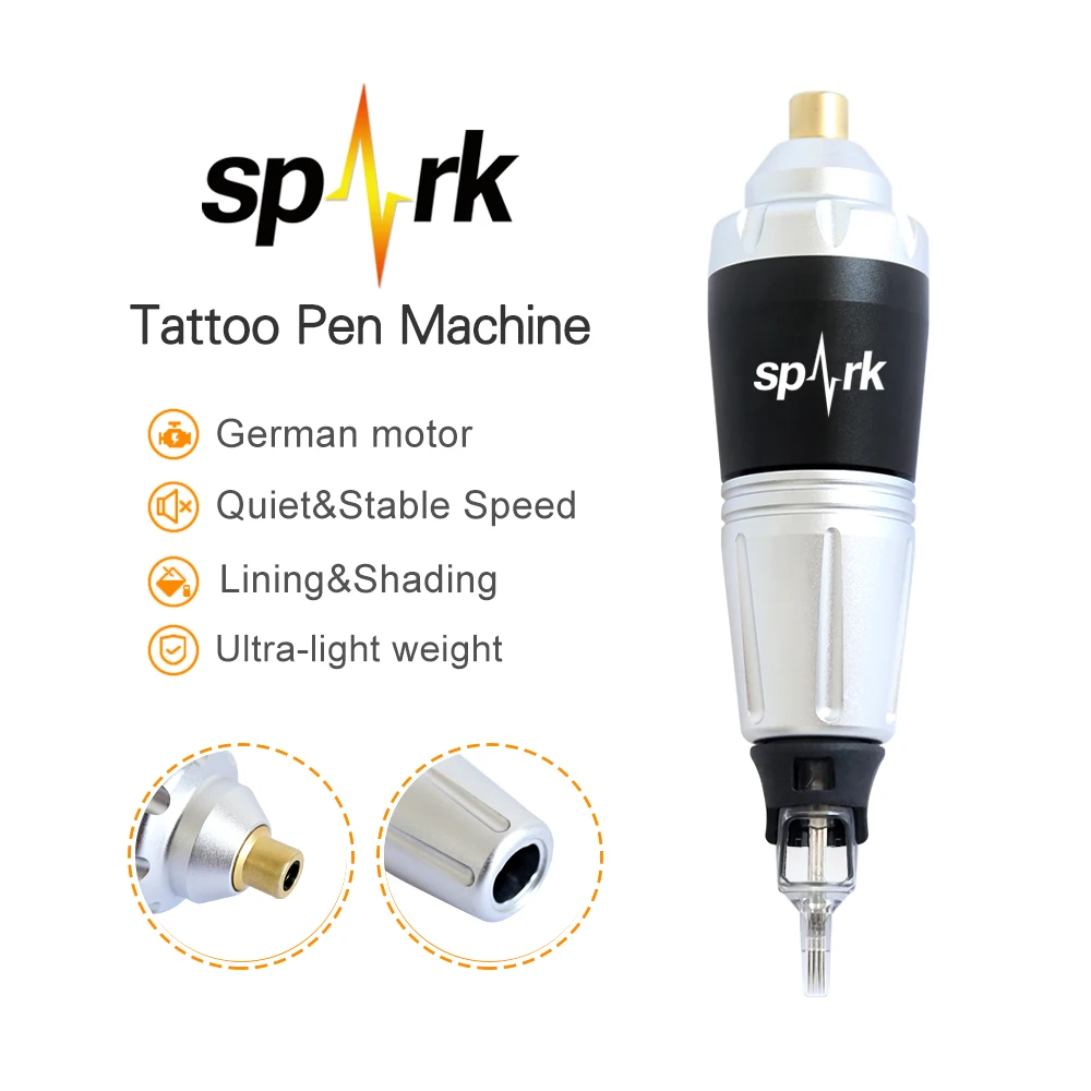 SPARK короткий параграф Татуировка ручка роторная Татуировка пистолет машина Черная точность RCA двигатель тату машина PenTattooist боди-арт макияж